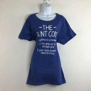 Instant Message Women's Heather Royal Blue 'The Aunt Code' Relaxed-Fit Tee 1XW